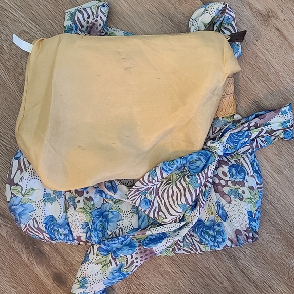 Blue Floral & Animal Print Straw Woven Shoulder Bag - Picture 7 of 9